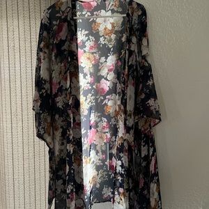Sheer 3x Floral Summer Spring Wrap Dolman Sleeves Plus Size Chic Soul